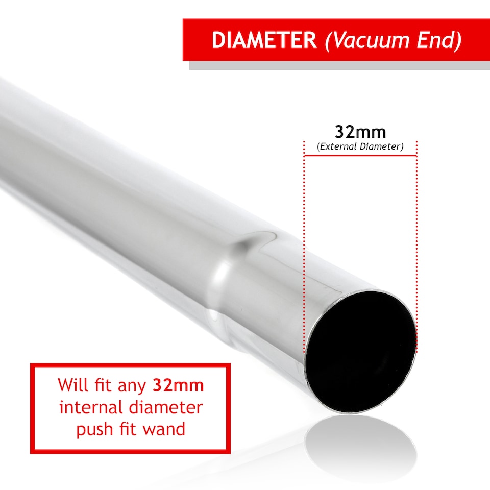image 1 of SPARES2GO Universal Adjustable Telescopic Pipe Vacuum Cleaner Rod (32mm)