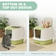 image 10 of PawHut Cat Litter Box, Hooded Cat Litter Tray with Lid, Scoop, Green Grey | One Size