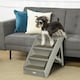 image 2 of PawHut Four-Step Foldable Pet Stairs w/ Non-Slip Mats, for S, XS Dogs - Grey