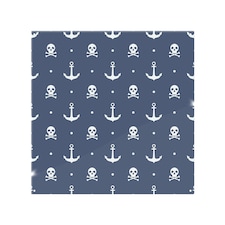 Anchor With Skull & Bones Splash Back | White