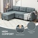image 6 of HOMCOM Convertible Modular Sectional Sofa with Storage, Tufted 3 Seater Sofa Set, L Shaped Couch with Ottoman, Wood Frame for Living Room, Dark Grey | Grey