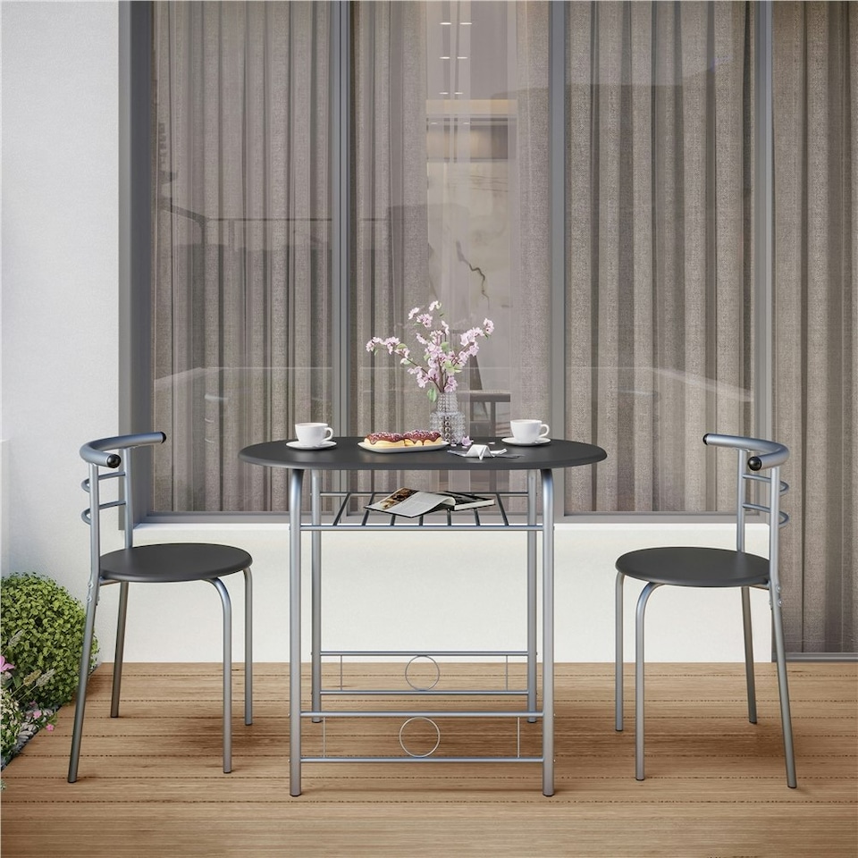 image 1 of Yaheetech Modern Round Dining Table Set