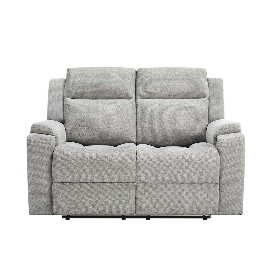 image 1 of Orka 2 Seater Manual Recliner Chenille Fabric Sofa Grey
