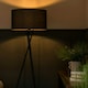 image 1 of ValueLights Camden Black Tripod Floor Lamp with Charcoal Shade Grey