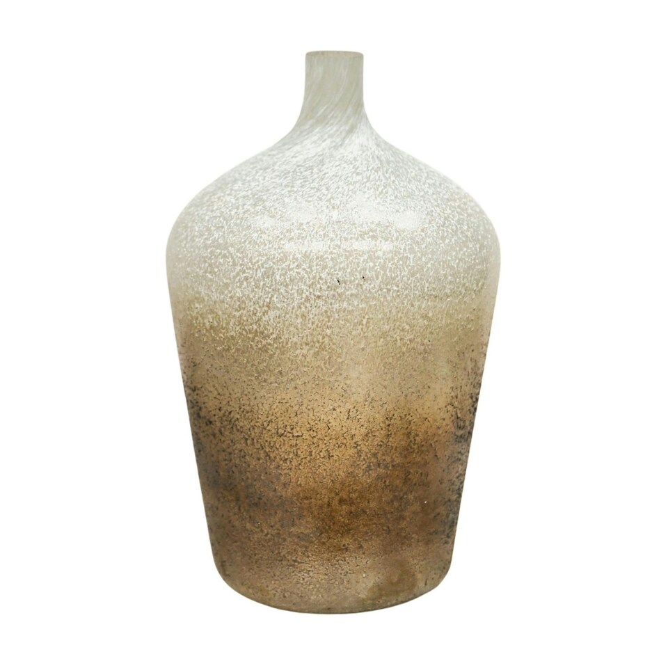 image 1 of Verre Stem Frosted Vase Gold