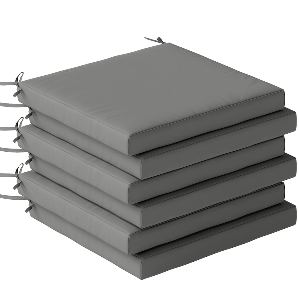 image 1 of Outsunny Seat Cushions with Machine Washable Cover | Grey | Dark Grey | 46 x 42 x 7 cm
