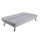 image 3 of Double Sofa Bed Folding Chair Armrests Grey Crushed Velvet Metal Legs Couch