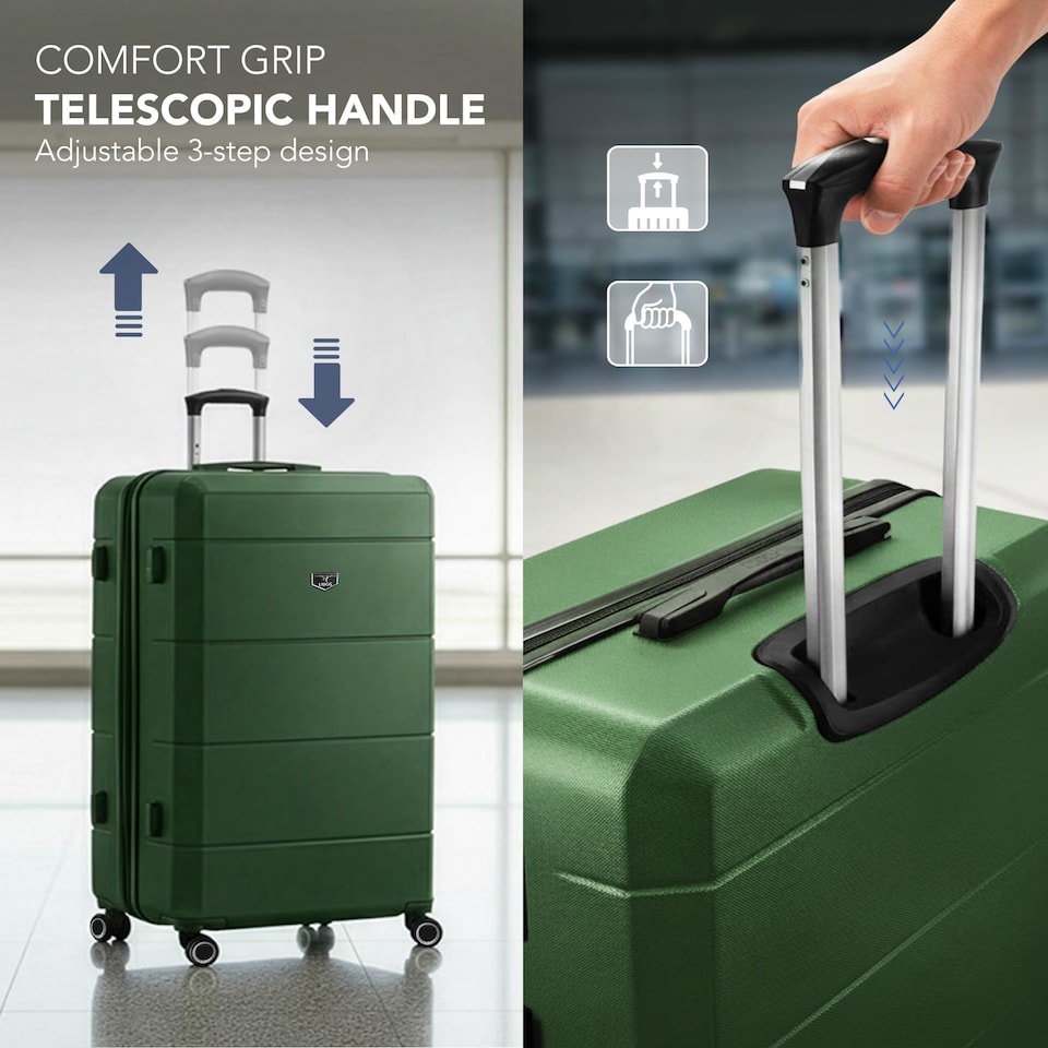 image 1 of Lugg Jetset Lightweight Hard Shell Suitcase ABS 4 Wheels TSA Lock (75x49x29cm)