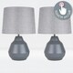 image 2 of First Choice Lighting Pair of Grey 39cm Touch Lamps with Grey Shades Grey | Grey