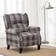 image 6 of Eaton Wing Back Fireside Checkered Fabric Pushback Recliner Chair (Charcoal)
