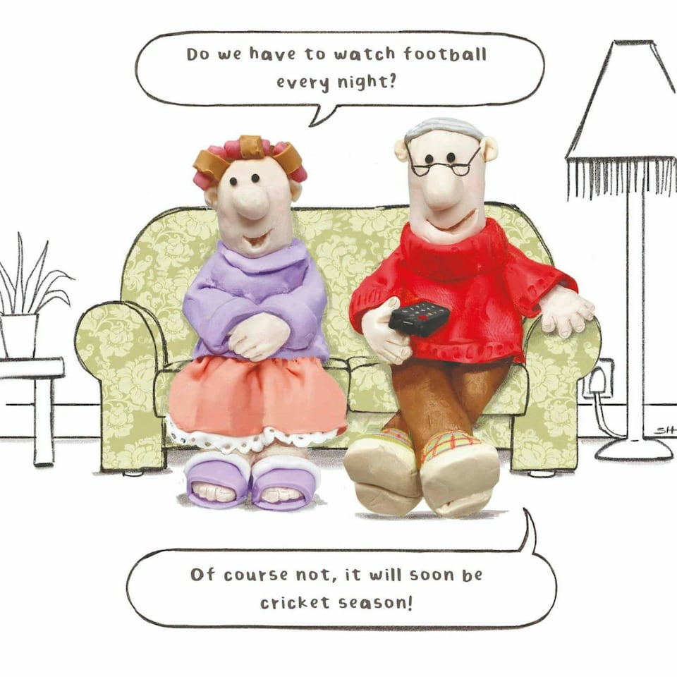 Model Family, Funny Birthday Card, "Do We Have to Watch Football Every Night?" Happy Birthday Card for Her, Generic Birthday Card