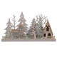 image 1 of 30cm Battery Operated Indoor Christmas Wooden Village & Reindeer Scene with Warm White LEDs