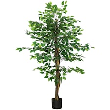 HOMCOM Decorative Artificial Plants Ficus in Pot, Fake Plants for Home Indoor Decor, 150cm