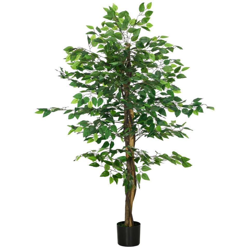 image 1 of HOMCOM Decorative Artificial Plants Ficus in Pot, Fake Plants for Home Indoor Decor, 150cm