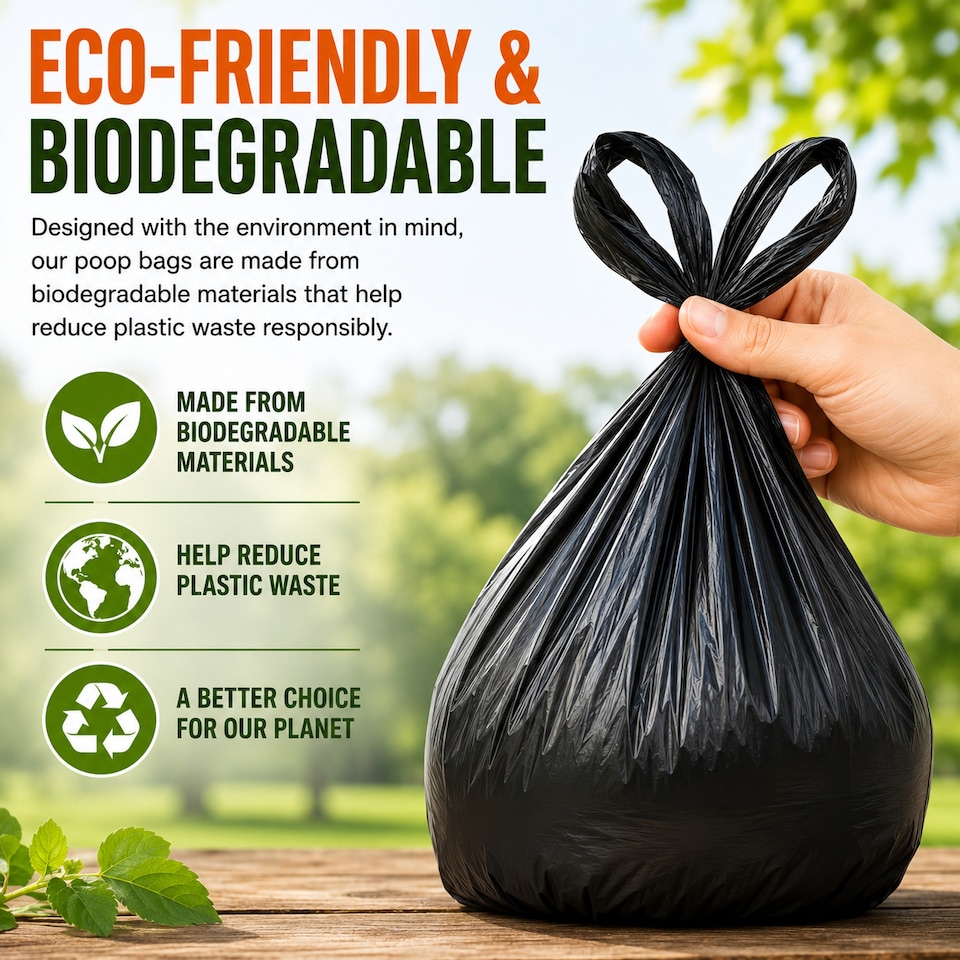 image 1 of Hero 200 Dog Poo Bags with Easy Tie Handles – Extra Thick, Strong & Biodegradable – 200 Pack