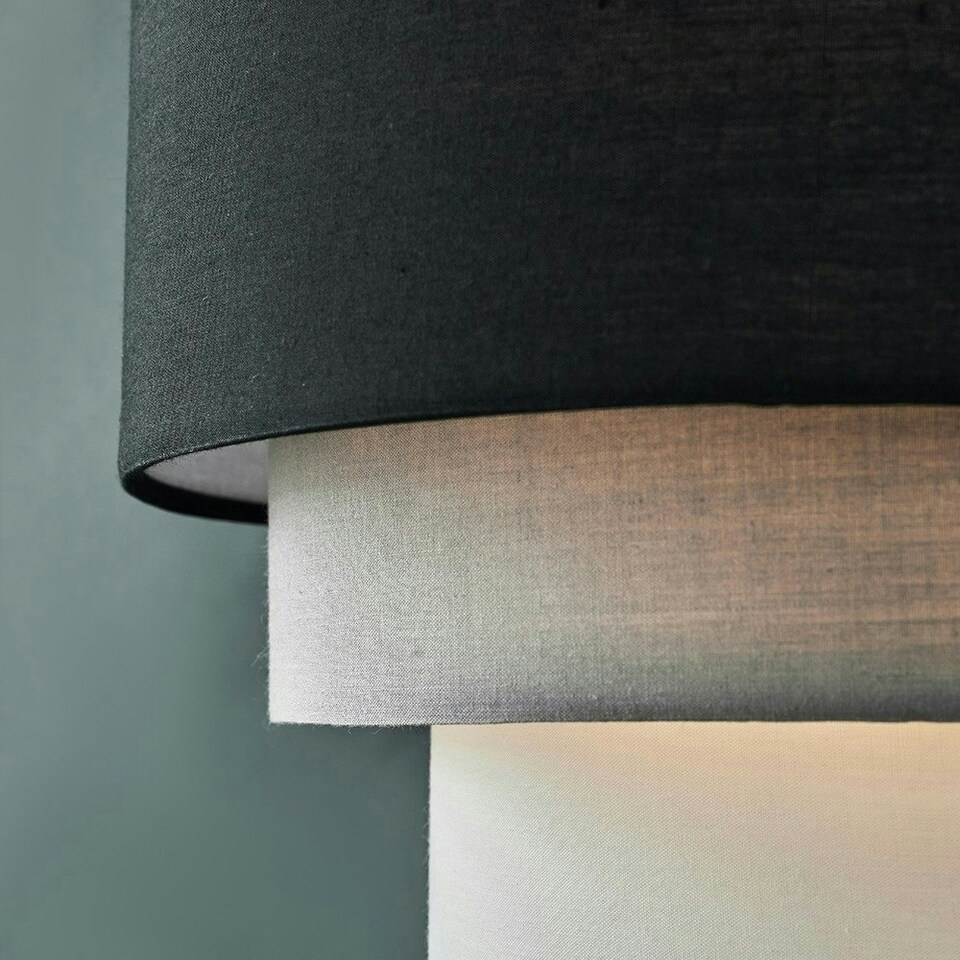 image 1 of ValueLights Aztec 3 Tier Black Fabric Ceiling Light Shade