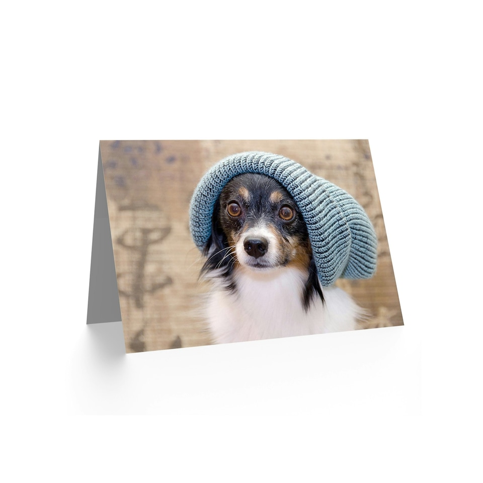 image 1 of Hipster Dress Up Comedy Dog Art Blank Just to Say Card