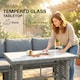 image 7 of Outsunny 4 Piece Rattan Garden Furniture Set with 3 Loveseats, Table, Grey | Grey | Light grey | 225 x 172 x 72 cm