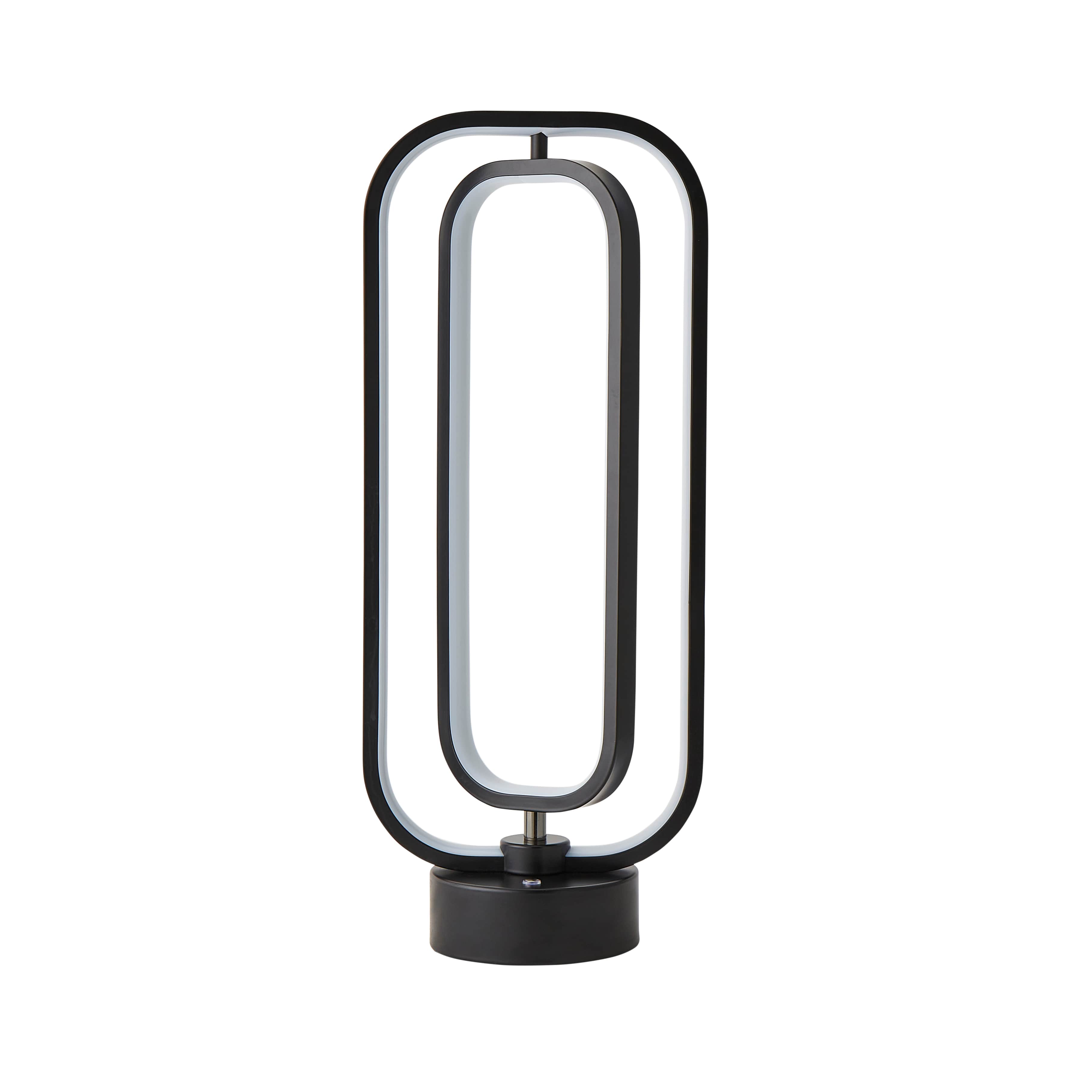 ValueLights Infinity Black Adjustable Revolving Integrated LED Table Lamp Black