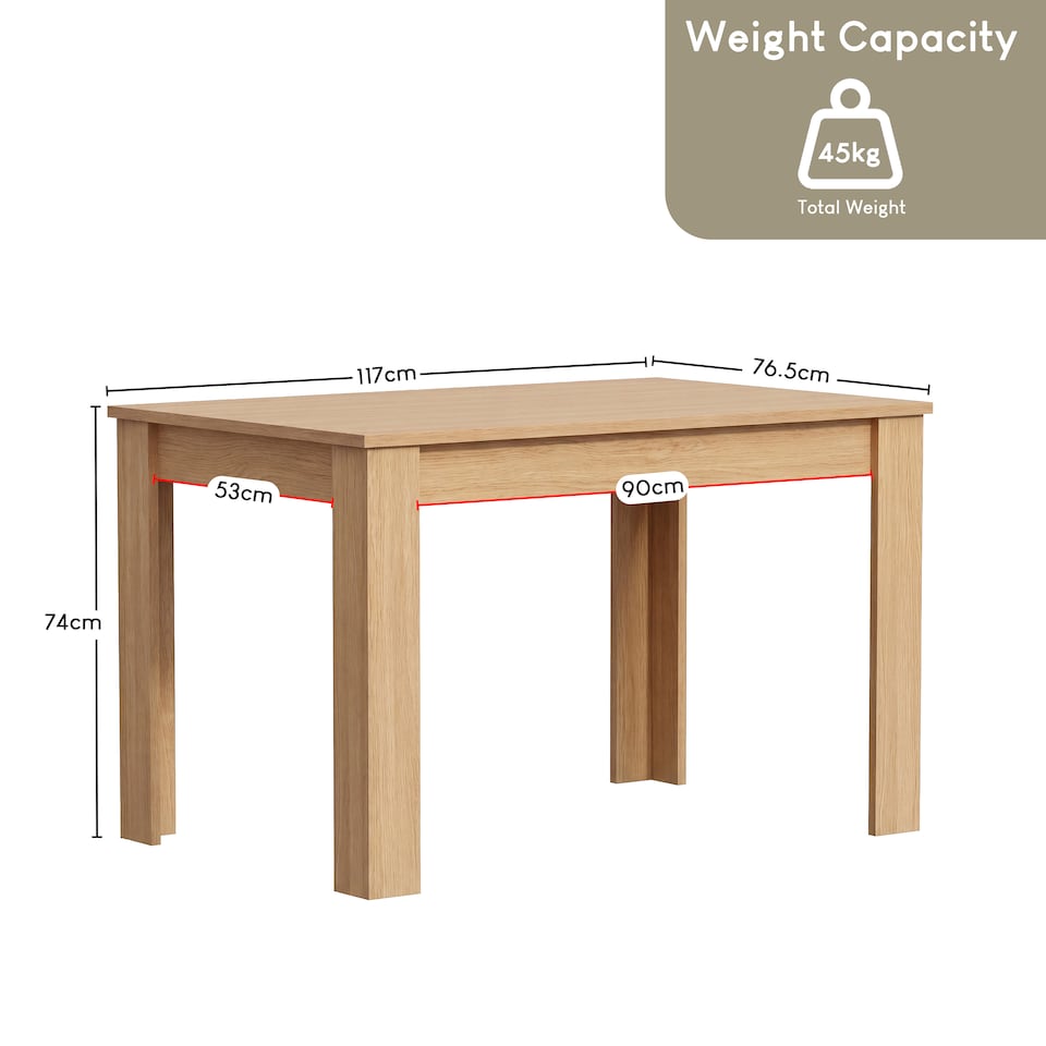 image 1 of Vida Designs Medina 4 Seater Family Dining Room Table - Oak