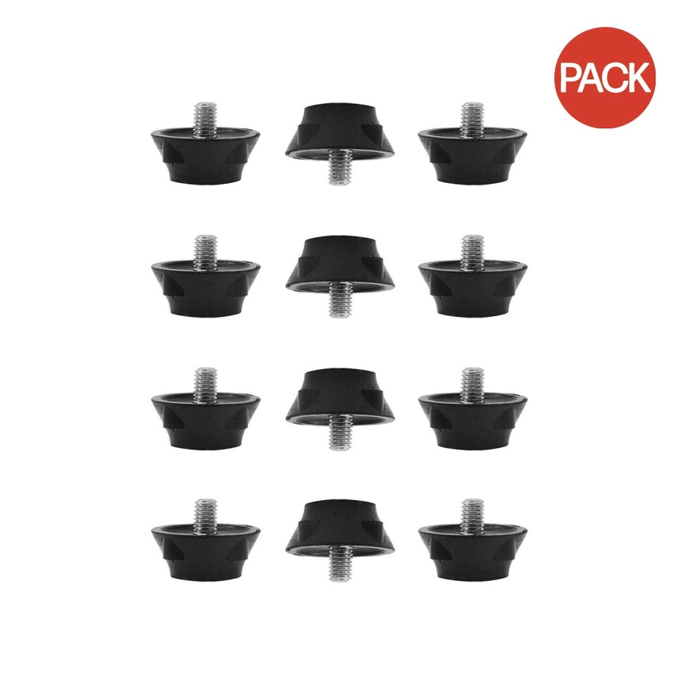 Carta Sport Rubber Football Studs (Pack of 12) - Black/Silver - One Size
