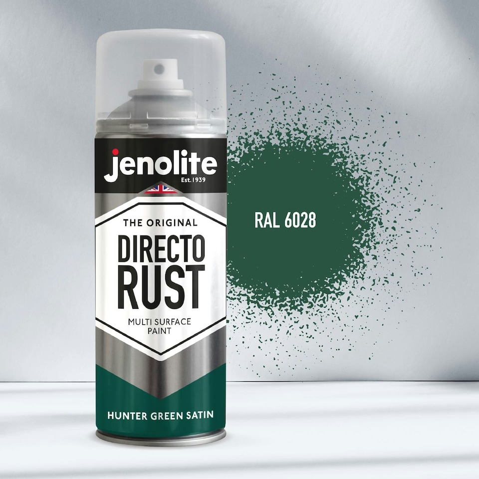 image 1 of Jenolite Directorust All-in-One Multi-Surface Paint - Hunter Green Satin - 400ml Spray Can