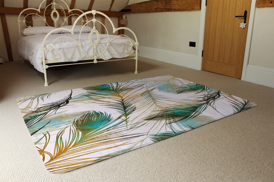 image 1 of Imprints Peacock Feathers Rug | Multi