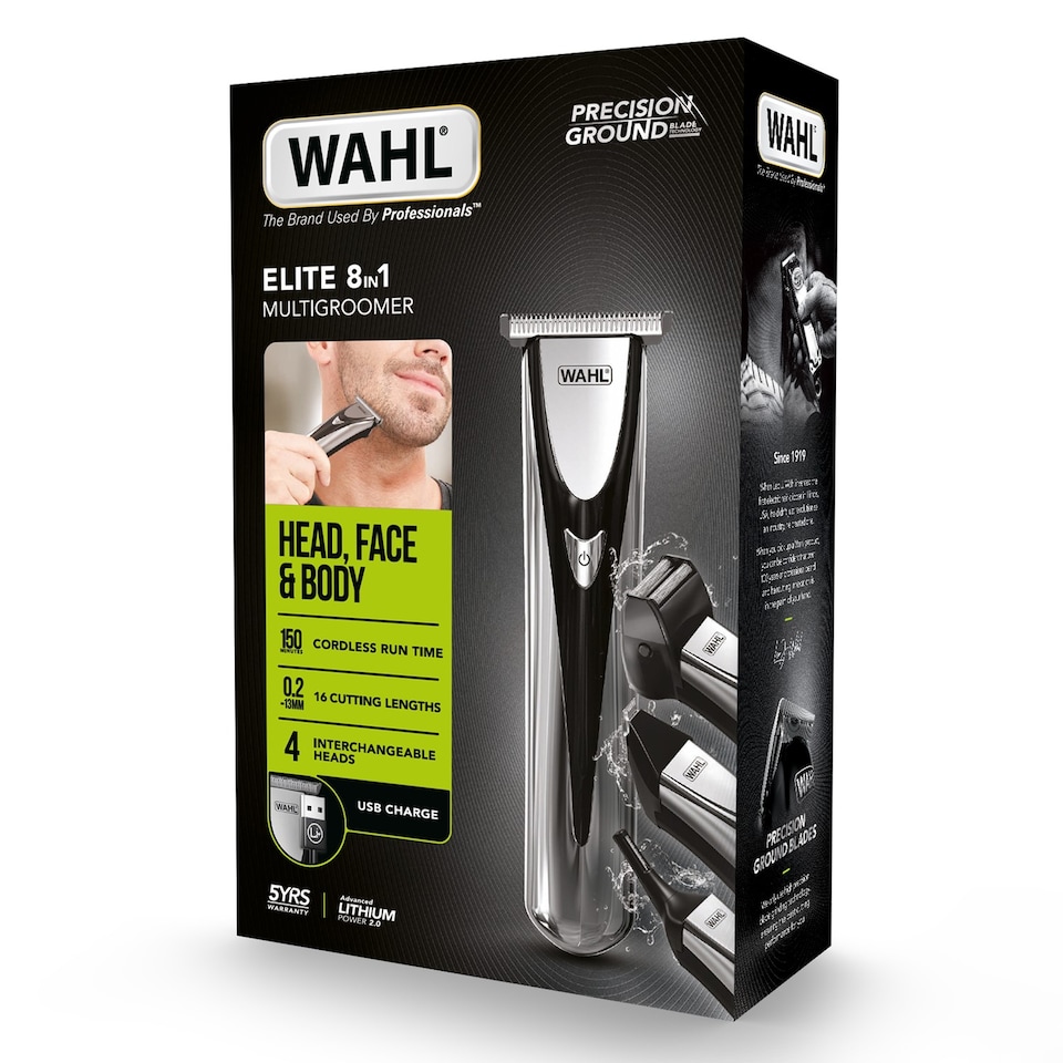image 1 of Wahl Elite 8-in-1 Multigroomer Hair Trimmer Kit 4 Interchangeable Heads 3026318