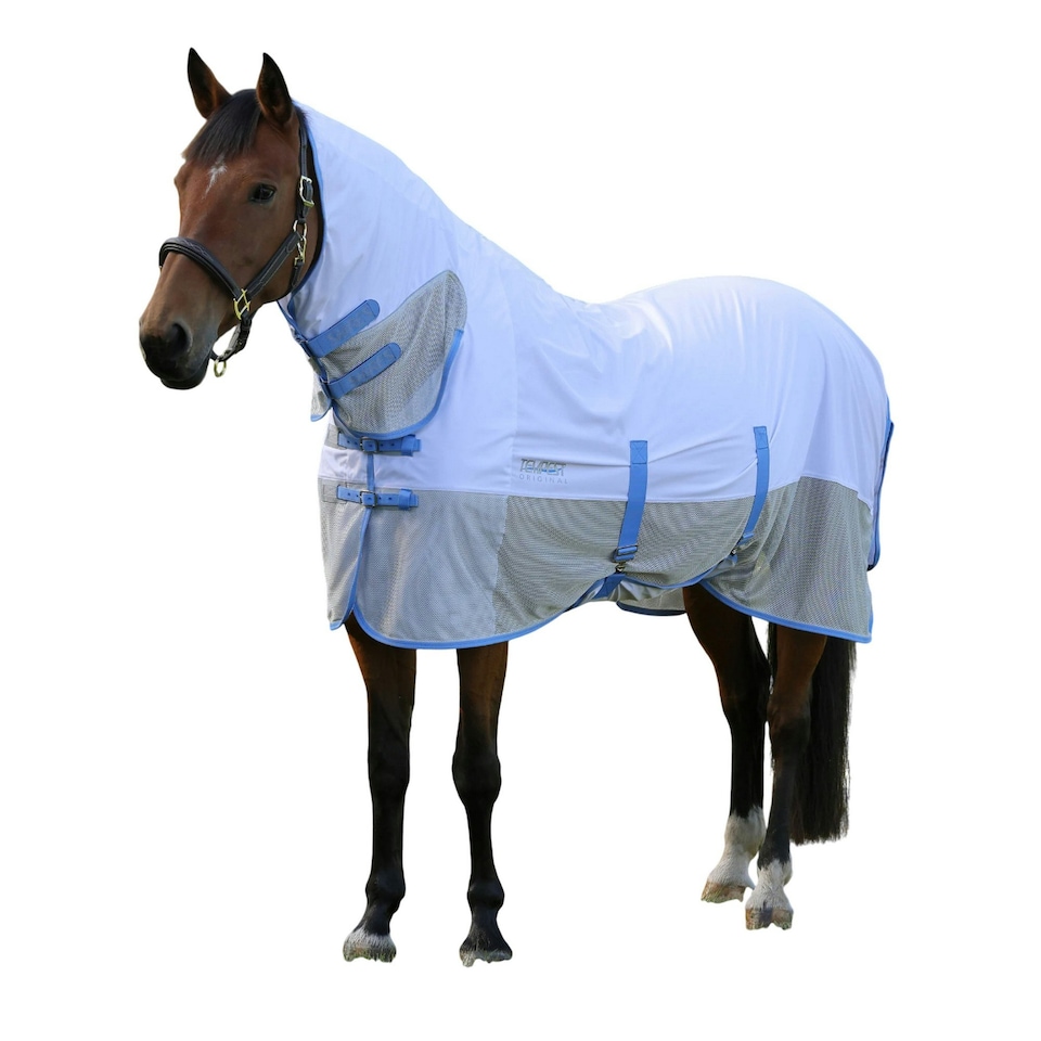 image 1 of Tempest Original Mesh Horse Combo Fly Rug - Sky - 66in