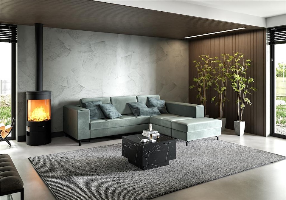 image 1 of Moon Marble Coffee Table Lift Up Square Storage Lamp Table - Black 600x400mm