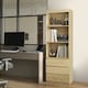 image 5 of HOMCOM 180cm Tall Bookshelf Free Standing Storage Shelf Unit with Storage Oak