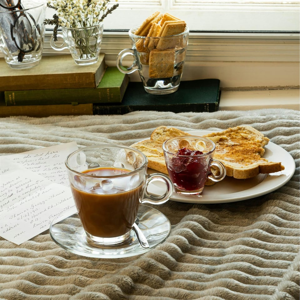 image 1 of Bar Glass Cappuccino Saucers - 14cm - Pack of 6 Clear
