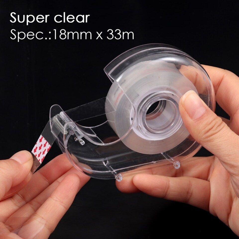 image 1 of Clear Transparent Tape with Dispenser 18mm x 33m