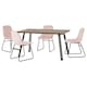 image 8 of Quebec Straight Edge Dining Set with 4 Velvet Lukas Chairs Grey