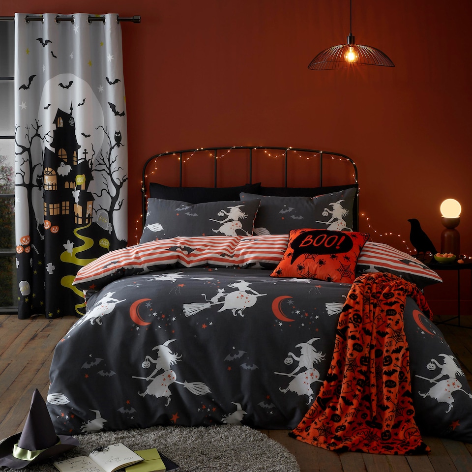 image 1 of Bedlam Boo Halloween Throw Orange