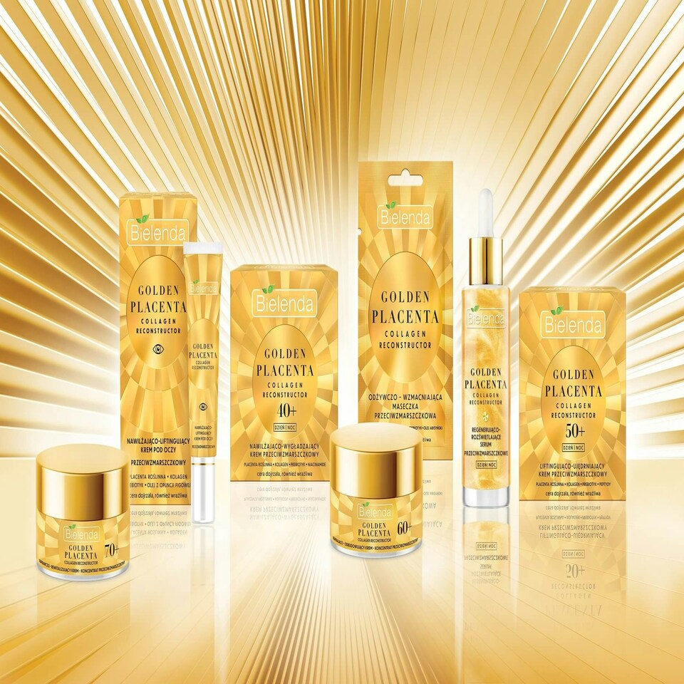 image 1 of Bielenda Golden Placenta Collagen Reconstructor Moisturising Smoothing Anti Wrinkle Cream 40+ Day/Night 50ml