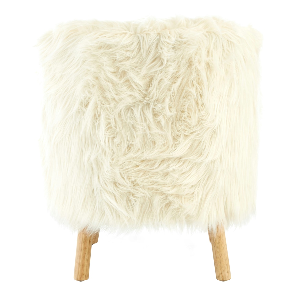 image 1 of Premier Kids White Faux Fur Chair, Backrest Indoor Accent Chair, Easy to Clean Small Lounge Chair