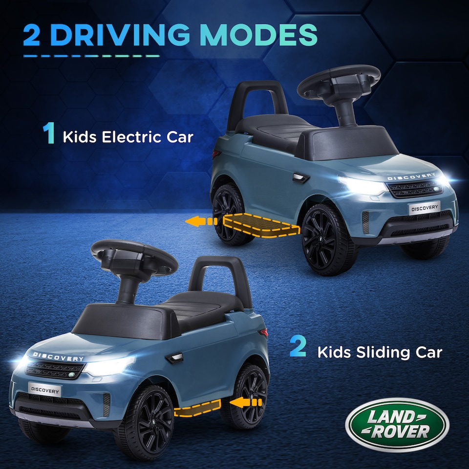 image 1 of AIYAPLAY Land Rover Licensed 6V Kids Electric Ride On Car, 2-in-1 Sliding Car, Battery Powered Car with Headlights, Music, Horn, for 18-60 Months, Light Blue