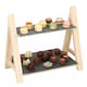 image 4 of 2-Tier Slate and Wood Snack Display Stand