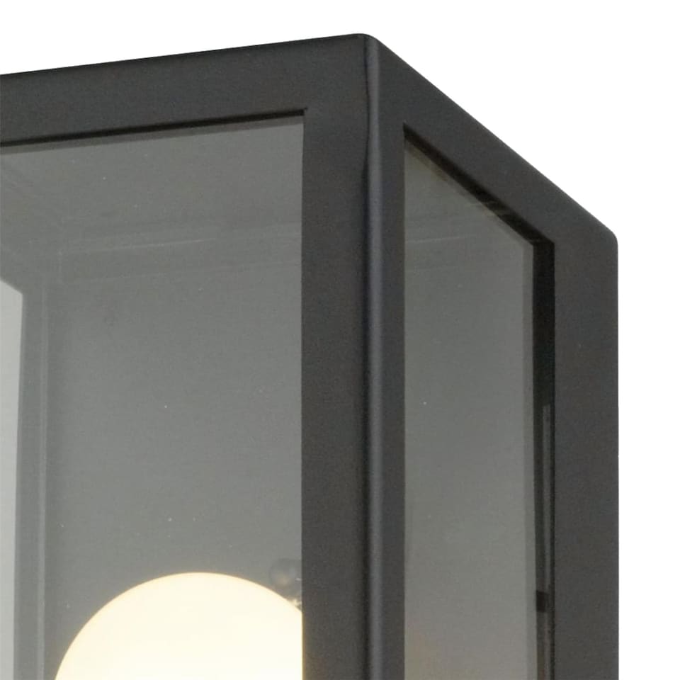 image 1 of Set of 2 Montrose - Black Outdoor Wall Lights | Black | Clear | 2
