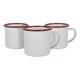 image 1 of Argon Tableware White Enamel Espresso Cups - 130ml - Red - Pack of 6 Red