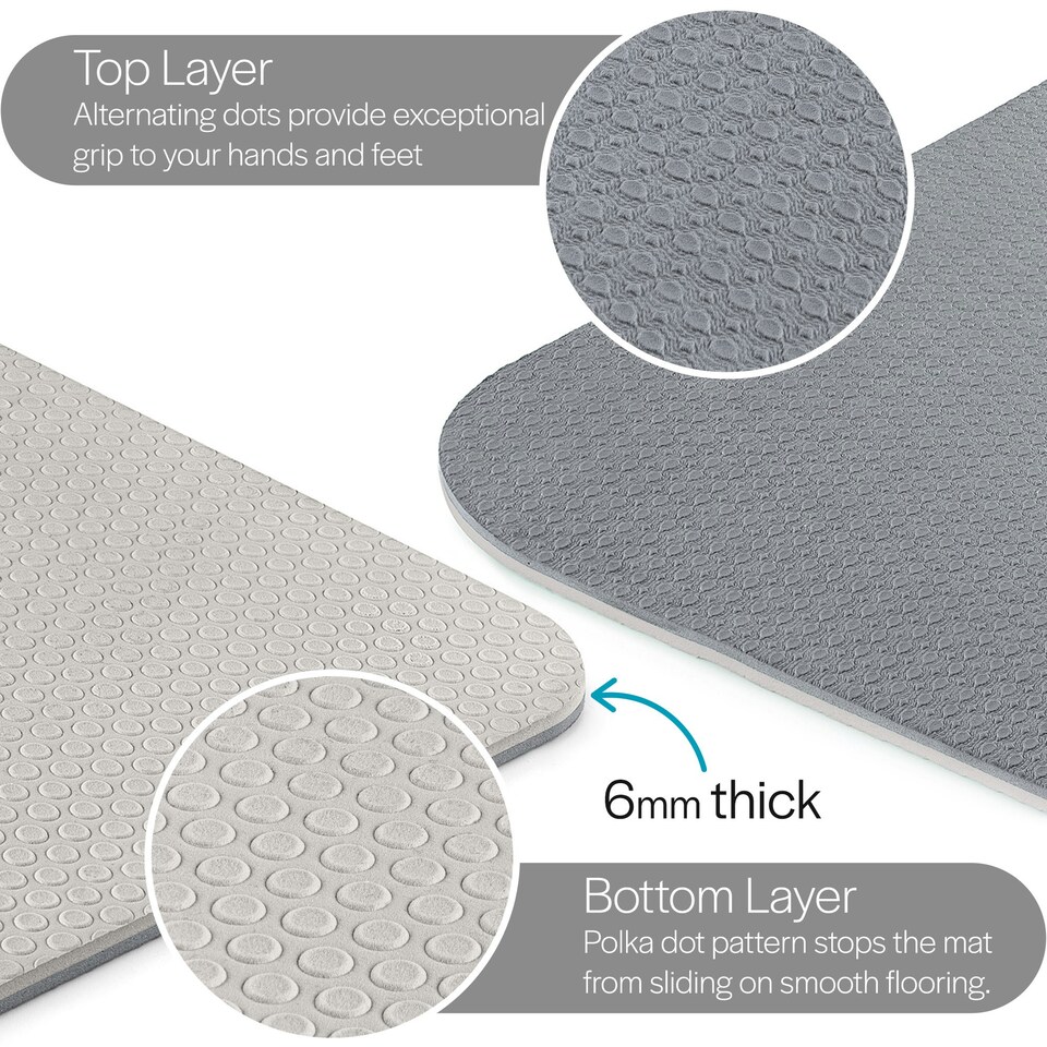 image 1 of TPE Yoga Alignment Mat (6mm Thick) - Grey