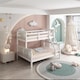 image 2 of White Bunk Bed with 2 Mattresses 3ft Single & 4ft6 Double Trio Bunk Beds, Wooden Children Bedroom Furniture