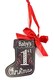 image 4 of Baby's 1st ChristmasnTree Decoration-Stocking Shape In A Chalkboard Plaque Style