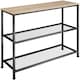 image 1 of Console Table Bristol - with tabletop and 2 wire shelves | Brown | industrial wood light, oak Sonoma | 100 x 30 x 81 cm | 1
