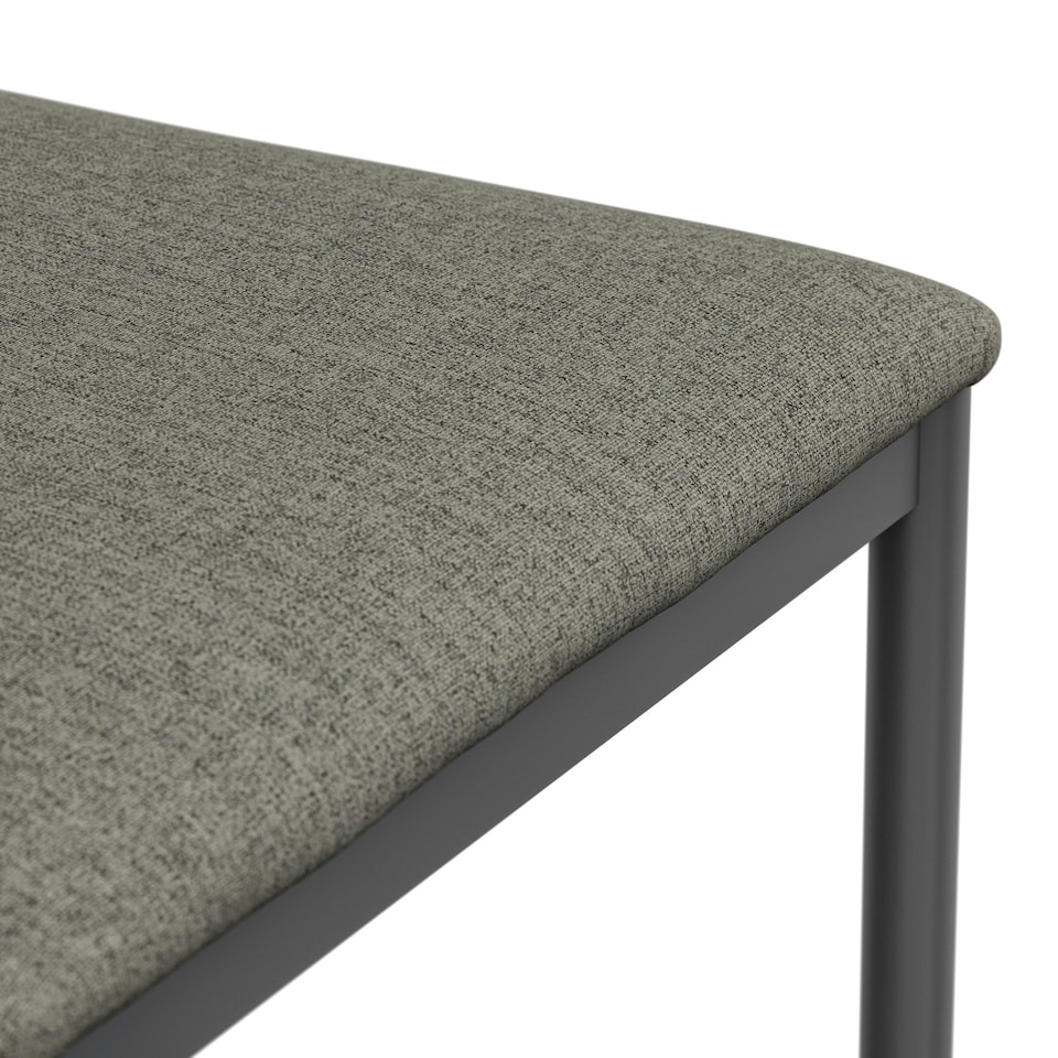 image 1 of Set Of 2 Monza Fabric Dining Chair Modern Padded Seat Metal Legs Kitchen Grey | Grey