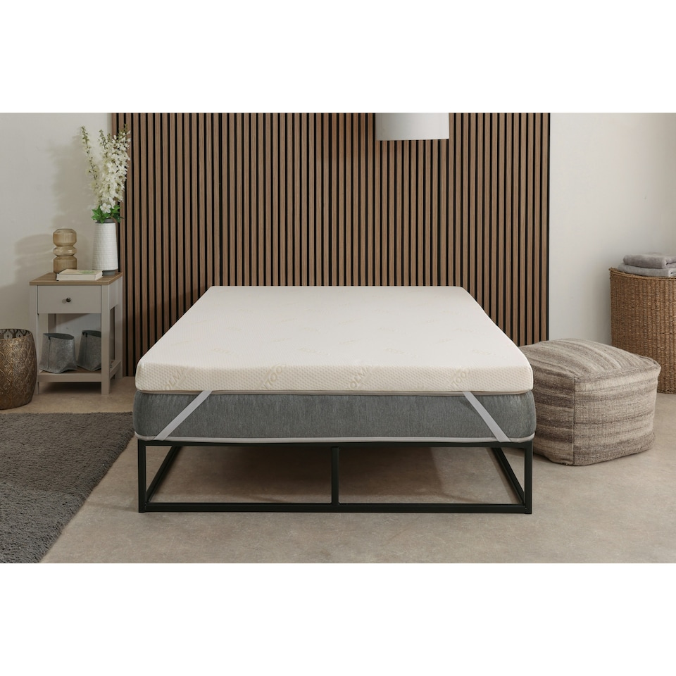 image 1 of Cool Max Memory Foam Mattress Topper - 1" Deep, Pressure Relief | White | Small Single