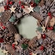 image 5 of 36cm Frosted Hanging Christmas Wreath with Red Jingle Bells & Wooden Stars
