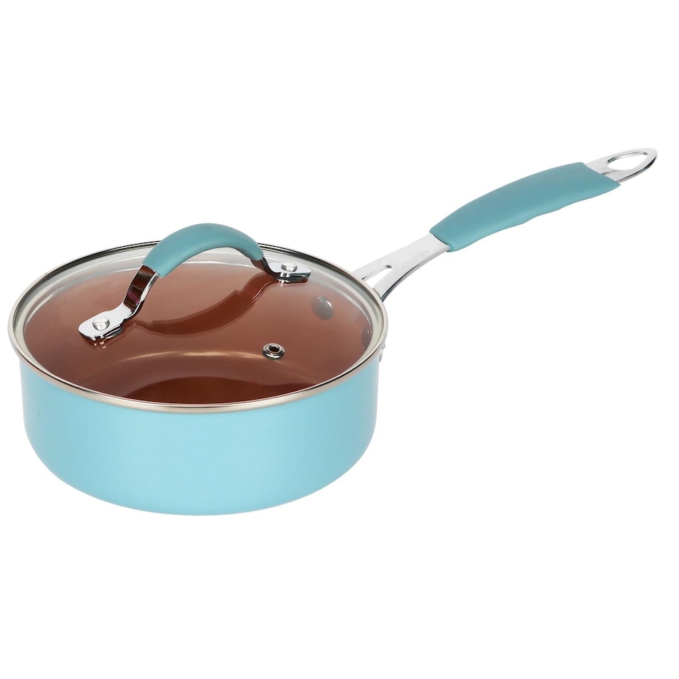 image 1 of Gr8 Home Blue and Copper Induction 19 Pcs Cookware Set Non Stick Pan Saucepan Bakeware