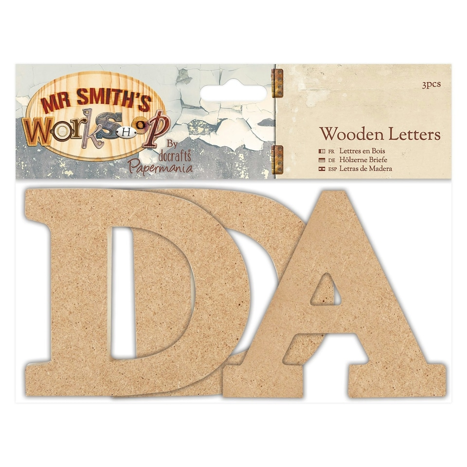 Wooden Letters (3pcs) - Mr Smith's Workshop - DAD - Papermania